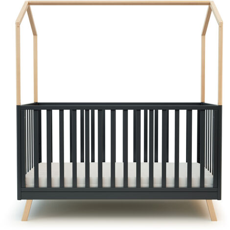 AT4 -  Lit cabane bébé évolutif CONFORT en bois
