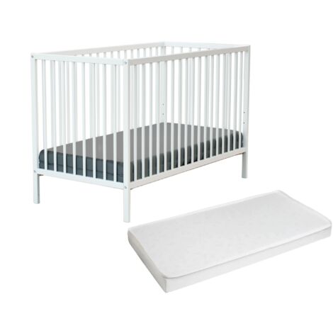 WEBABY - Lit bébé en bois avec matelas ONE 60 x 120 cm