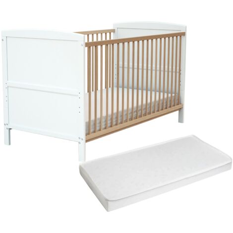 AT4 - Lit bébé évolutif en bois avec matelas en bois LUNA