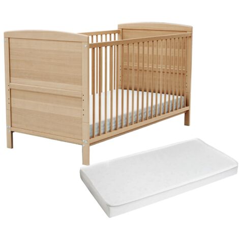 AT4 - Lit bébé évolutif avec matelas ESSENTIEL en bois 70 x 140 cm