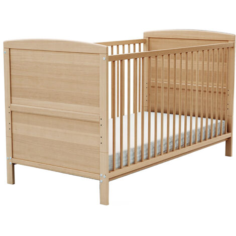 Les Tendances – Lit évolutif bébé 70 x 140 cm – Sommier réglable 3 hauteurs – Transformation en lit junior – Bois massif hêtre et panneaux fibres