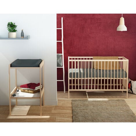 WEBABY Table à langer 1 étagère en bois