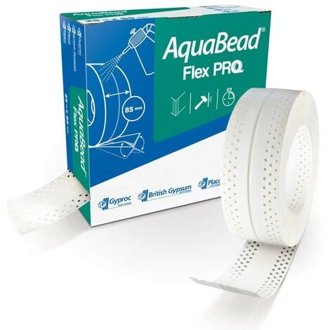 RIGIPS AquaBead Flex PRO Rolle, selbstklebender Kantenschutz, Weiß