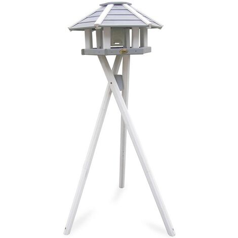 HABAU 2518 Vogelhaus Ottawa mit Silo und Ständer, grau-weiß (1/5)
