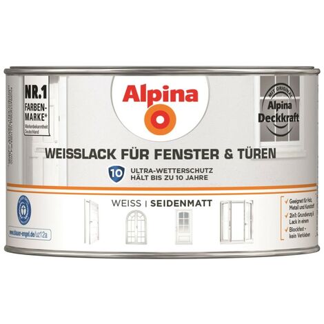 ALPINA Weißlack, für Fenster & Türen, seidenmatt, 300ml