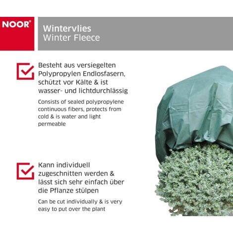 NOOR Wintervlies Winterschutz Vlieshaubefür Pflanzen, 1,6x5m, grün