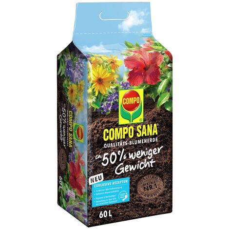 COMPO SANA Qualitäts-Blumenerde ca. 50% weniger Gewicht 60l