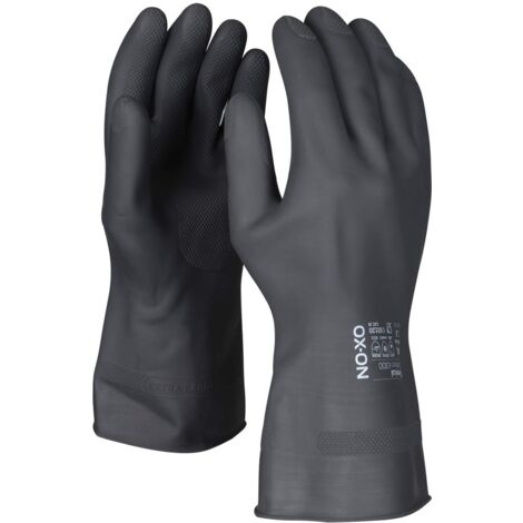 OX-ON Chemikalienschutzhandschuhe Comfort 6300, schwarz Größe (8/M), 1 Paar