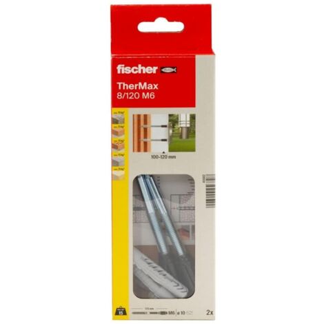 FISCHER 045682 Abstandsmontagesystem TherMax 8/120 M6, 2 Stk