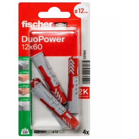 FISCHER 537654 Universaldübel DuoPower 12 x 60, 4 Stk