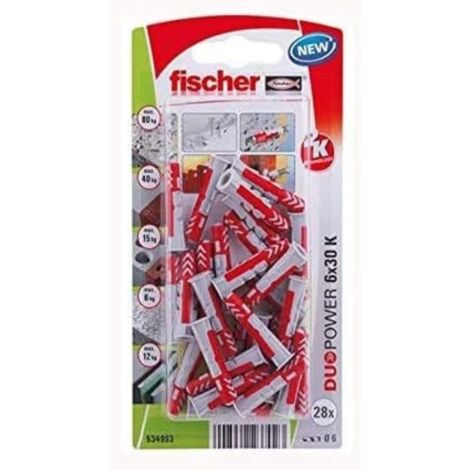 FISCHER 534993 Universaldübel Duopower 6x30 K, 28 Stk