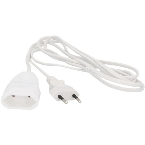 UNITEC 40916 Euro-Verlängerung mit Stecker und Kupplung, 2m, weiß