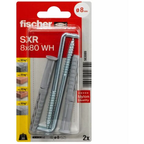 FISCHER 563089 Langschaftdübel SXR  8x80 WH K, 2 Stk