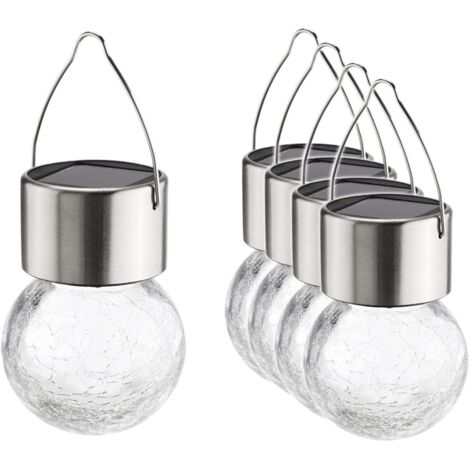 HAUSHALT INTERNATIONAL 70311 Solar-Hängelampe mit Crackle Glas, 5er Set