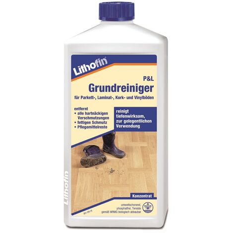 LITHOFIN Parkett- und Laminat Grundreiniger für Parkett , Laminat und Korkböden 1 Ltr