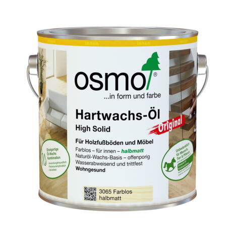 OSMO 3065 Hartwachs Öl Farblos Halbmatt 2,5 Ltr