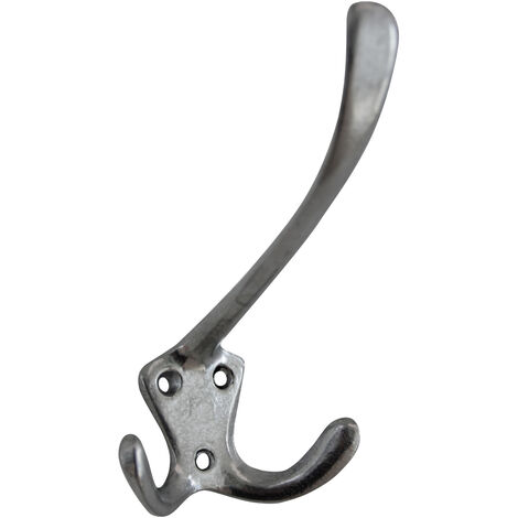 Huthaken Aus Aluminium | Nickelfarben 135x70x95mm | Für Garderobe Und Flur