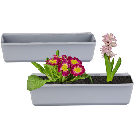 GELI Pflanzgefäß Easy, für Europaletten, Grau Kunststoff 37cm