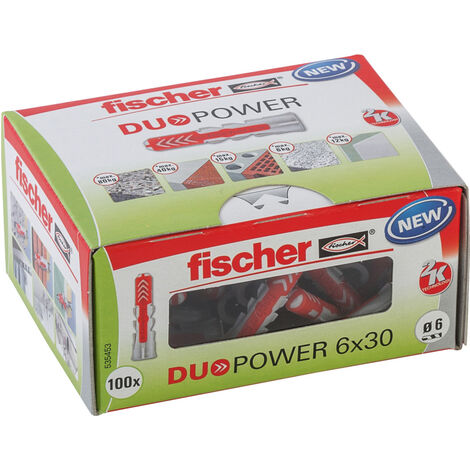Fischer Kunststoffdübel DUOPOWER 6X30 , 100 Stück