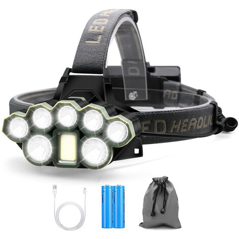 Wasserdicht 12 COB Stirnlampe LED Scheinwerfer AAA Taschenlampe Kopflampe Licht 