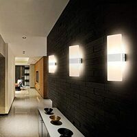 2 Stück Wandleuchte LED Innen 12W Wandlampe Acryl Wandbeleuchtung Modern für Wohnzimmer Treppenhaus Schlafzimmer Flur Korridor Warmweiß 3000K