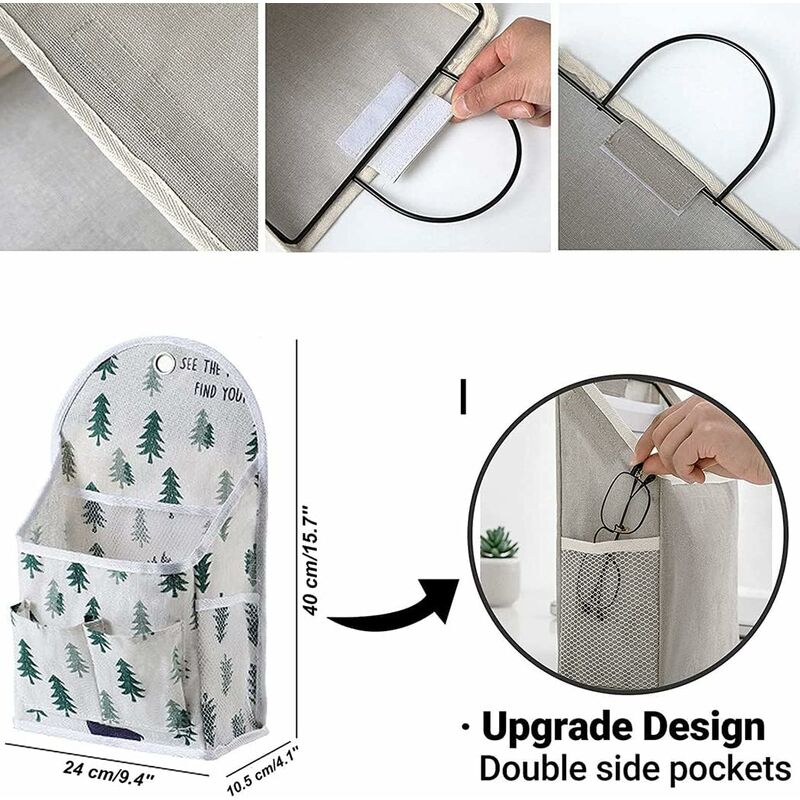 Digead Borsa Portaoggetti da Appendere a Parete, Portaoggetti da Parete,  Organizzatori Pieghevoli, Borse Organizzatore per Camera da Letto Bagno  Cucina-Plaid Bianco