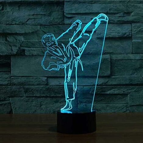 Lampade LED Karate 3D Lampada Art Déco Cambia colore Luci LED, Decorazione  Decorazione domestica Bambini Miglior