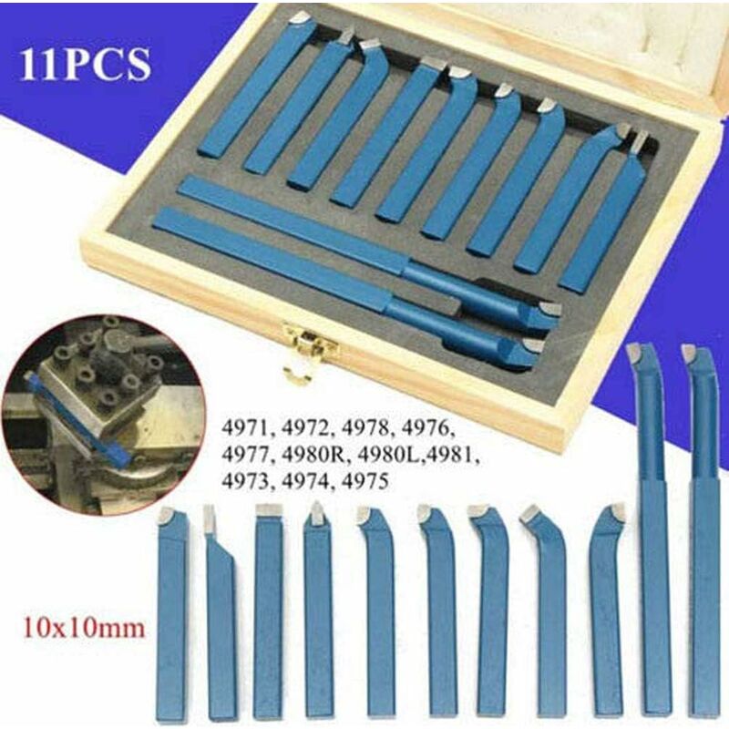 VEVOR Carbide Indexable Turning Tool 1/2 7pcs Lathe Tool Bit Set Thread Insert+holder