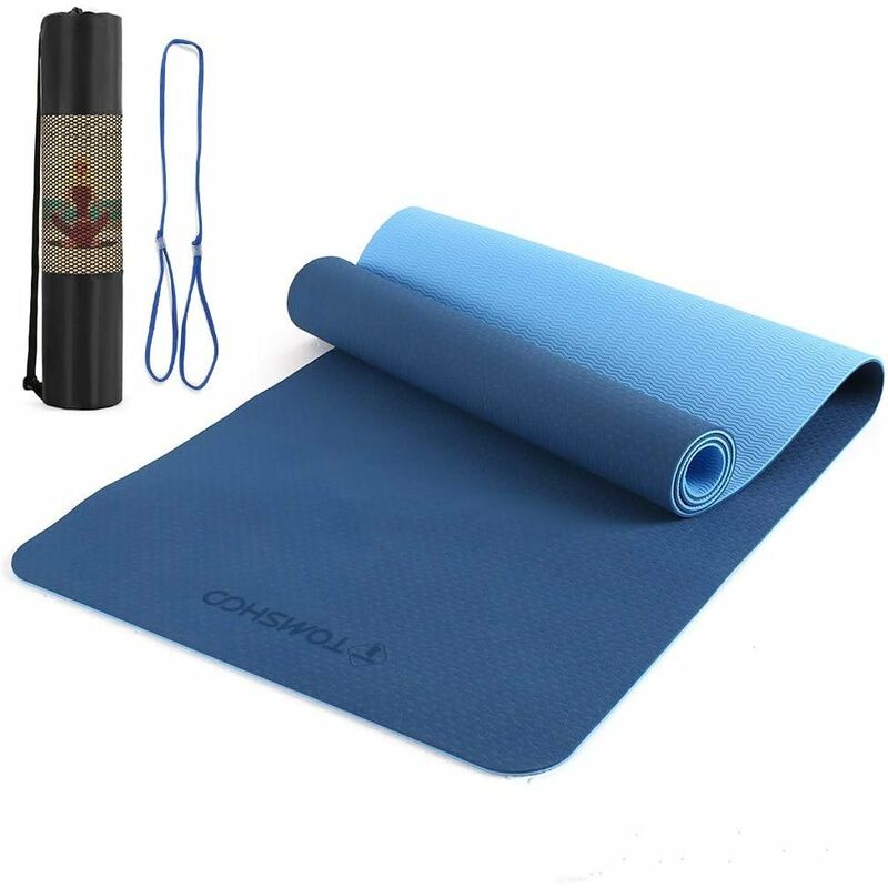 KM-Fit TPE yoga mat gymnastics mat with carrying strap yoga mat padded &  non-slip