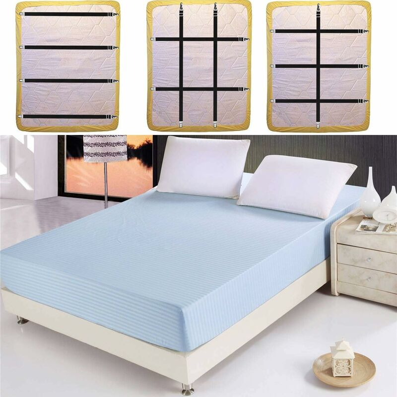 4pcs Multi-functional Adjustable Bed Sheet Clips, Quilt Cover Holder, Sofa  Cover Clamp, Tablecloth Fastener, Tent Tightener With Metal Clips