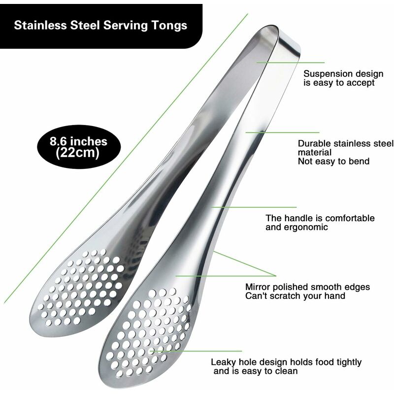 LangRay Kitchen Tongs Stainless Steel Long Chef Silver Food Tongs Straight  Home Medical Tweezers Kitchen