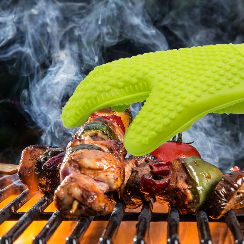 1 Piece Long Silicone Kitchen Gloves-BBQ Grill Gloves Heat Resistant  Cooking Gloves For Grilling Microwave Oven Mitts Gloves - AliExpress