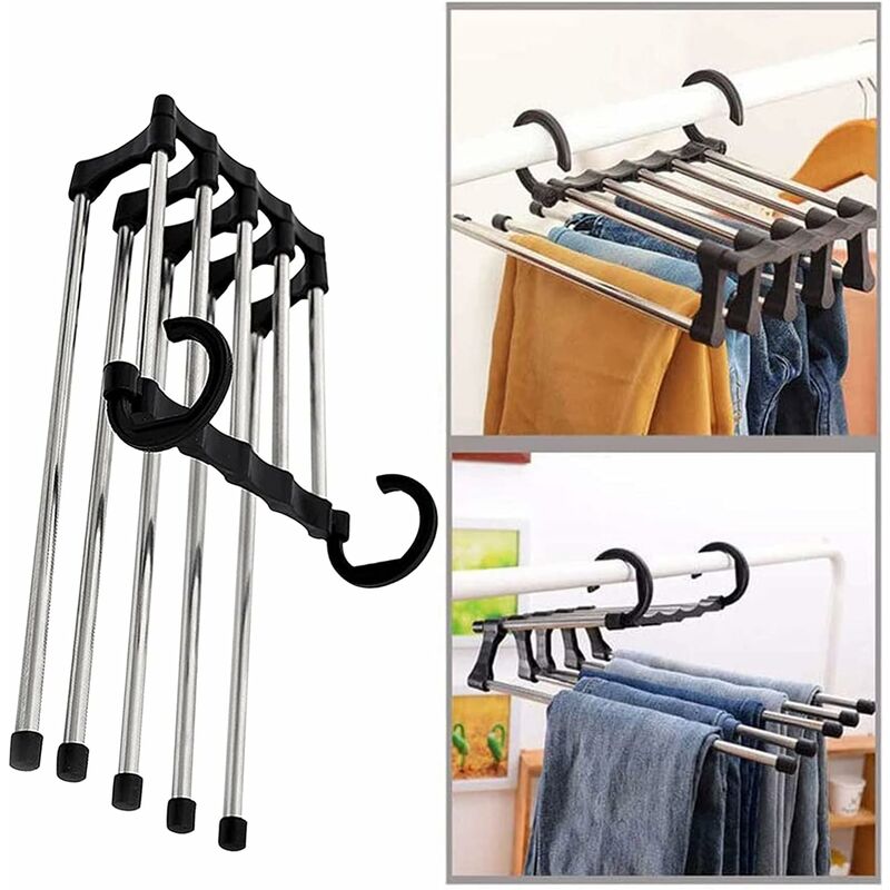 SONGMICS 12-Pack Trousers Hangers, Heavy-Duty Durable Pants Hangers with  Clips, Premium Quality Plastic Skirt Hangers, Space Saving, 360° Swivel