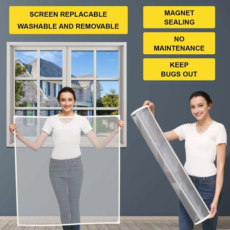 Diy Adjustable Magnetic Mosquito Net Max 120 X 80 Cm Cuttable Easy To  Install (white Frame + Gray Mosquito Net)