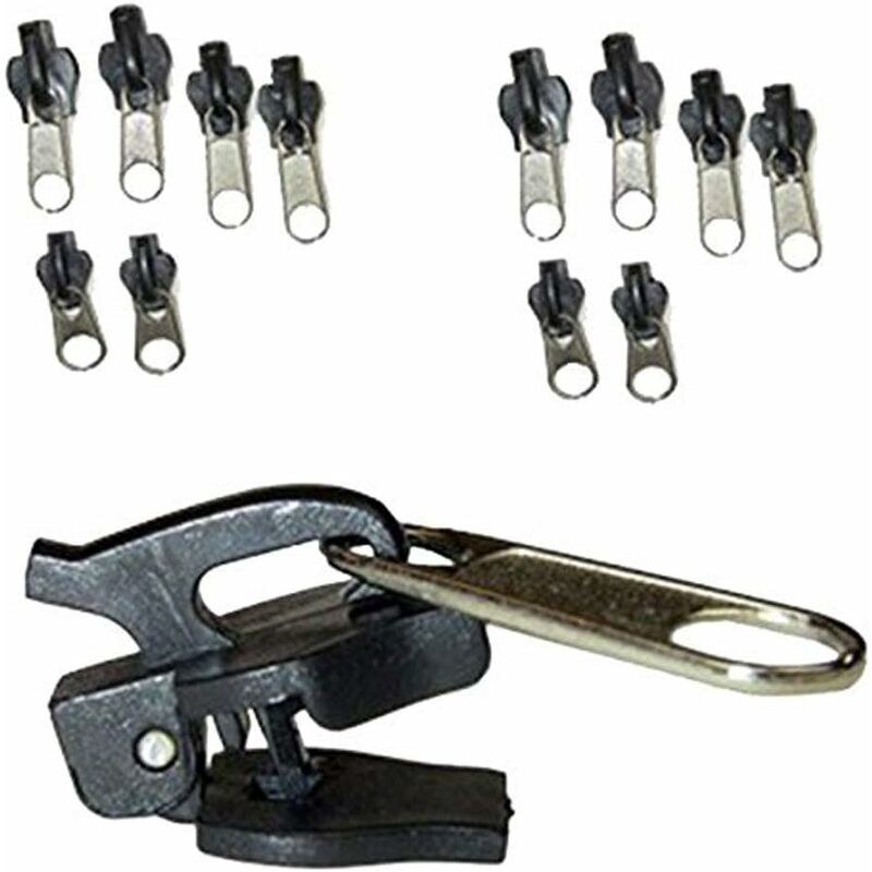1 X Zipper Slider Replacement Repair Kit, Slider Slider Universal Holder  Metal Zipper Head Silver