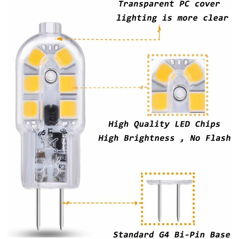 G4 Bi-Pin LED Light Bulb - 20W Equivalent - 180 Lumens - 12V - Dimmable