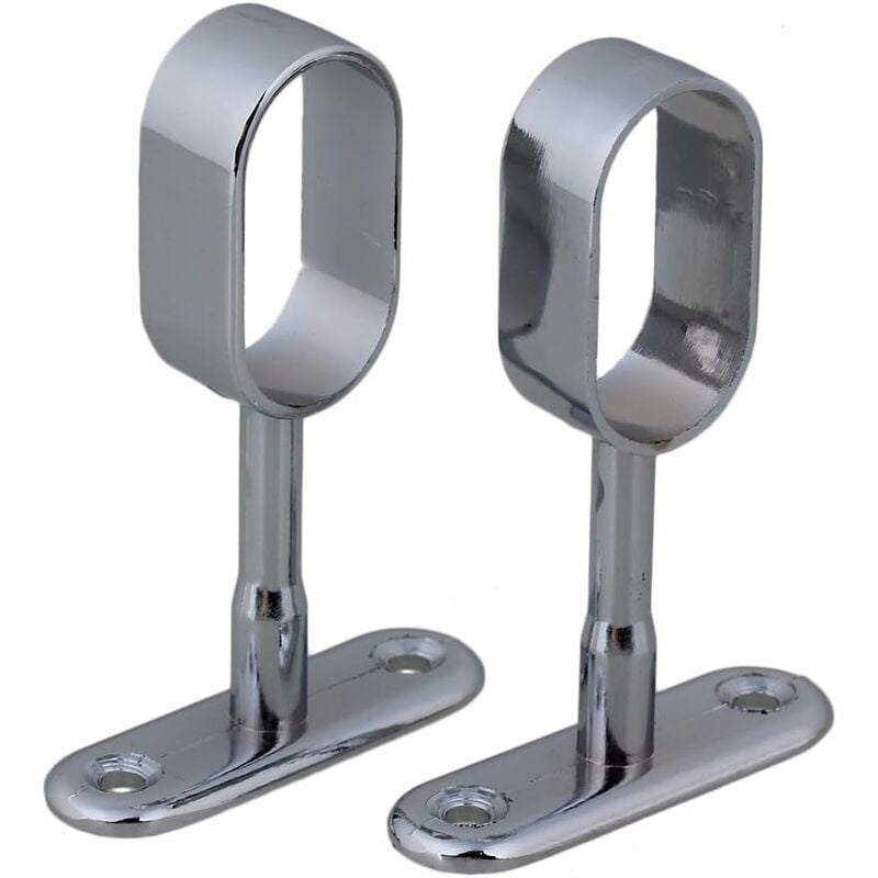 Chrome Finish Zinc Alloy Double Curtain Rod Brackets & Support