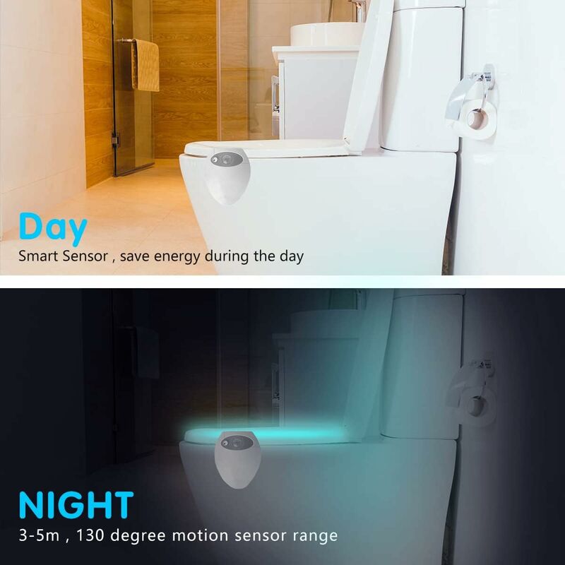 Smart Motion Bowl Light Intelligent Toilet Lamp Infrared Induction Night  Light Creative Led Sensor Night Light Control for UV Sterilization Toilet  Bowl Bathroom 8 /16 Colors