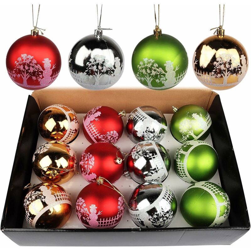 Travelwant 12pcs 8cm Round Clear Fillable Ornaments Ball for Christmas Decoration Large Baubles for Xmas Tree Craft Gifts Wedding Party Dcor, Size: 8