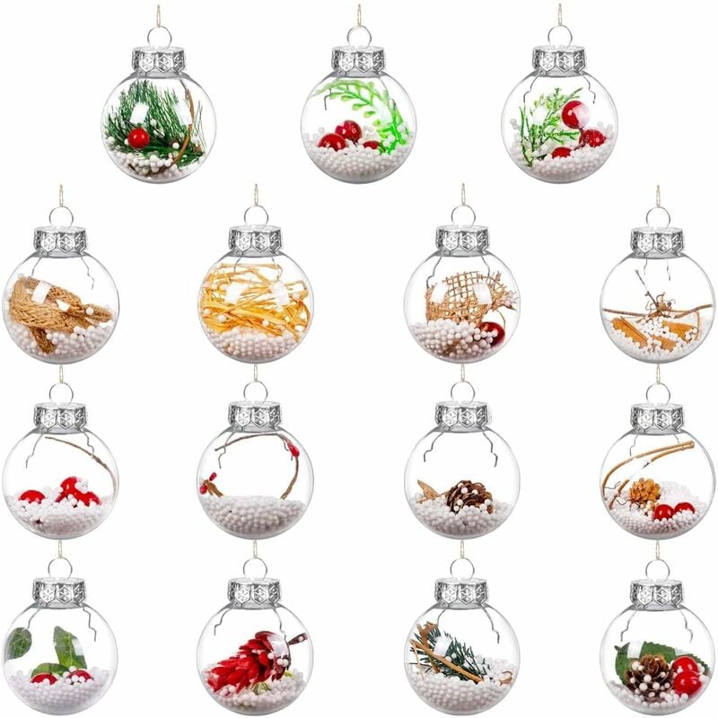  Clear Christmas Plastic Ball Transparent Fillable Sphere Light  Bulb with Rope and Removable Metal Cap Hanging Ornaments for Christmas Tree  Decor (Gold, 12) : Home & Kitchen