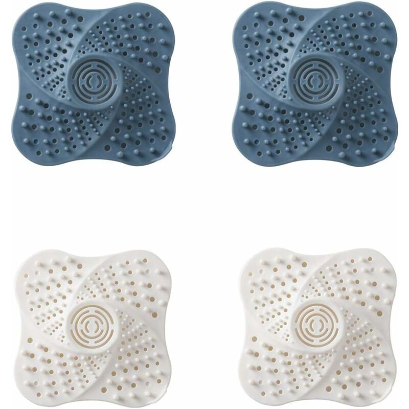 5pcs Hair Catcher Shower Drain Covers, Durable TPR Hair Stopper Drain Protector, Bathtub Sink Strainer, Easy to Install and Clean, Suit for Bathroom