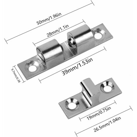 Double Ball Catch, Brass Door Latch Lock, 50mm Cabinet Door Latch, For ...