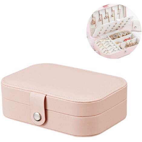 2021 Newly Jewelry Storage Box Large Capacity Portable Lock high quality With Mirror Jewelry Storage Earrings Necklace Ring Jewelry Display with Drawer