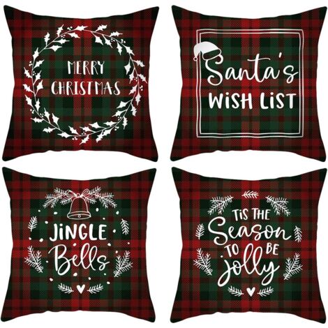 Plaid christmas pillow covers best sale