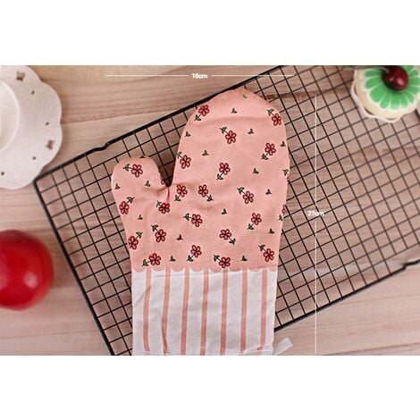 Oven gloves, kitchen gloves, barbecue glove, heat-resistant, cotton ...