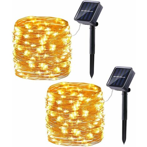 Exterior Solar Garland, Each 10m 100 LED Waterproof Garland Solar ...