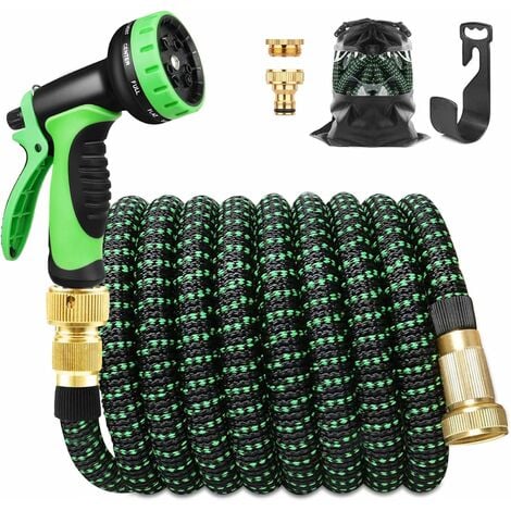 15m Expandable Garden Hose, Garden Hose with Holder and 10 Function Spray  Gun Retractable Garden Hose Fittings, Garden Irrigation and Cleaning (50ft