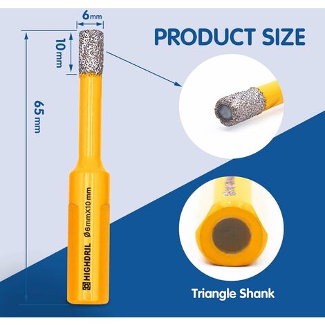 6mm Diameter Diamond Drill Bits for Concrete, Granite, Marble, Glass ...