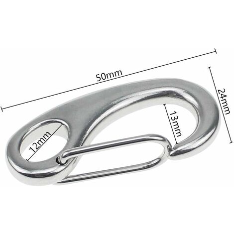 50mm Stainless Steel Snap Hook Buckle Spring Snap Snap Silver
