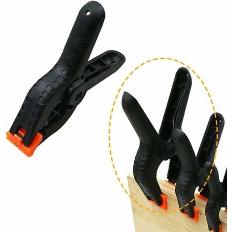 Pcs Spring Clamp, Black Plastic Spring Clamps Extra Strength Grip Clips  Textured Handles Clamp Diy Tools (3.5 Inch)